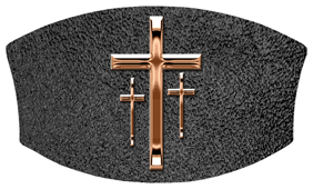 DNSWILL 517 BZ SH BK Bronze 3 Crosses Shimmer Black Background